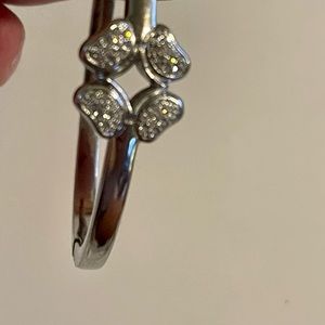 four leaf crystal bangle by Fossil